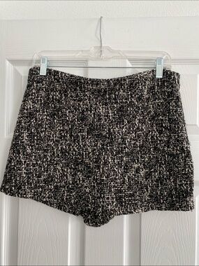 Zara Black and White Tweed Skort Size Medium NWT